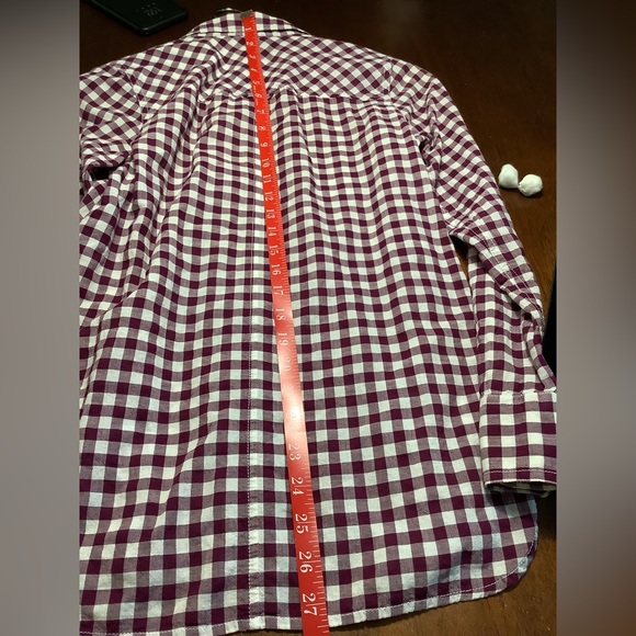 J.Crew Classic-Fit Boy LS Shirt in Crinkle Burgundy Gingham Size 0. Style C6086. - Picture 6 of 10